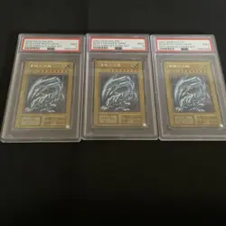 Yugioh Japanese Blue-Eyes White Dragon Secret Rare Kaiba Set 3 Card PSA9 - Image 3