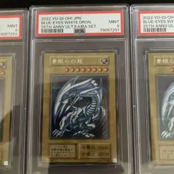 Yugioh Japanese Blue-Eyes White Dragon Secret Rare Kaiba Set 3 Card PSA9 - Image 5