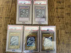 Yugioh Blue-Eyes White Dragon Blue-Eyes Ultimate Dragon PSA10 5 Card Set - Image 1