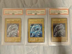 Yugioh Japanese Blue-Eyes White Dragon Secret Rare Kaiba Set 3 Card PSA10 - Image 1