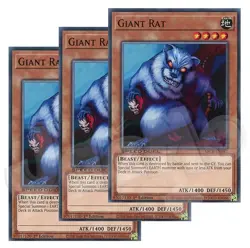 Yugioh - Giant Rat x 3 - 1st Edition NM - Plus Free Holo Card - Image 1