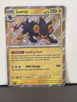 Pokemon TCG Luxray Scarlet & Violet Paldean Fates Holo Shiny Rare Card 137/091 - Image 1