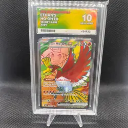 Ethan's Ho-Oh EX 209/182 Destined Rivals Ace 10 Grade English Secret Rare Card - Image 1