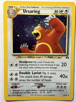 Ursaring Neo Discovery #15/75 2001 Pokemon TCG Holo Rare Card Vintage WOTC NM - Image 1