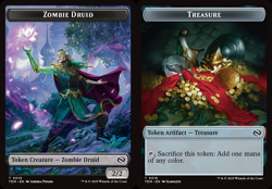 4x Treasure (16) // Zombie Druid (10) Token MTG Tarkir: Dragonstorm NM Magic Reg - Image 1
