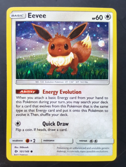 Eevee - 101/149 - Sun Moon Promo Cosmos Holo Pokemon TCG 2017 - Excellent - Image 1