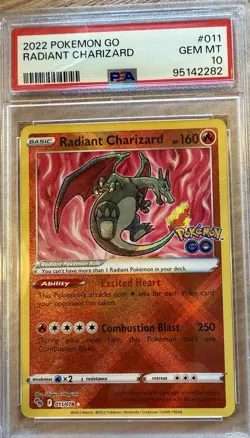 2022 Pokemon Go Radiant Charizard Rare Holo #011 PSA 10 - Image 1