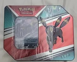 Pokemon TCG: V Heroes Tin - Umbreon V! Evo, Fusion, Brilliant, & Chilling Packs. - Image 1