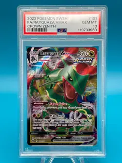 PSA 10 Rayquaza VMAX #101/159 Ultra Rare - 2023 Pokemon Crown Zenith - Image 1