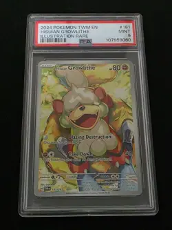 POKEMON PSA 9 2024 SV Twilight Masquerade Hisuian Growlithe 181/167 IR - Image 1