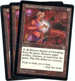 (3X) Amulet of Unmaking Mirage Rare - MTG Magic the Gathering Card - Image 1