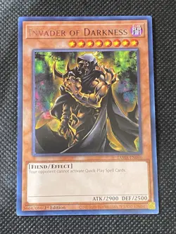 3x YuGiOh! - Invader of Darkness TAMA-EN046 Rare 1st Edition Near Mint - Image 2