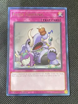 3x YuGiOh! - Fiend Griefing TAMA-EN059 Rare 1st Edition Near Mint - Image 2