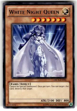 YuGiOh Order of Chaos Card ORCS-EN090 R White Night Queen - Image 1