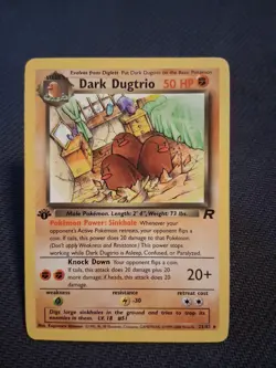 Dark Dugtrio 23/82 Team Rocket 1st Edition Pokemon Card Moderately Played - Image 1
