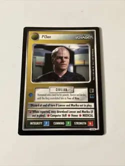 Star Trek CCG Personnel Nonaligned P’Chan Black Boarder Voyager Card - Image 1