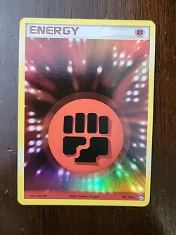 NM! Fighting Energy 108/108 EX Power Keepers Holographic Pokemon Card - Image 1