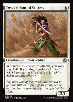 1x Descendant of Storms MTG Tarkir: Dragonstorm NM Magic Regular - Image 1