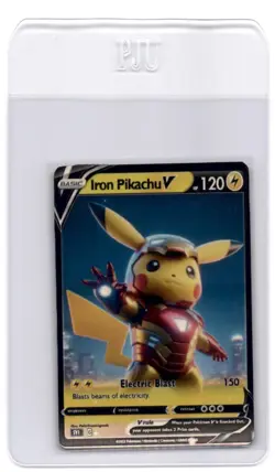 Pokemon Card PokeTeamLegends CustomMade Ironman Pikachu - Image 1