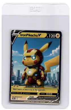 Pokemon Card PokeTeamLegends CustomMade Ironman Pikachu - Image 1