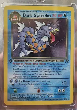 Pokemon TCG. 1st Edition. Dark Gyarados (W/Extras) Holo Card 8/82. N/M🐉💦🐲🐠 - Image 1