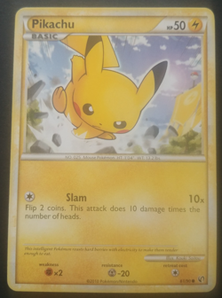 Pikachu, Undaunted, 61/90, (1) 2010 Pokemon Card, Lightly Played Condition - Image 1