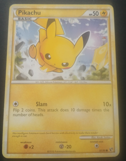 Pikachu, Undaunted, 61/90, (1) 2010 Pokemon Card, Lightly Played Condition - Image 4