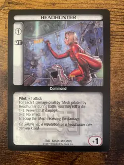 Battletech CCG TCG Card Game Rare Mechwarrior Exp Headhunter - Image 1
