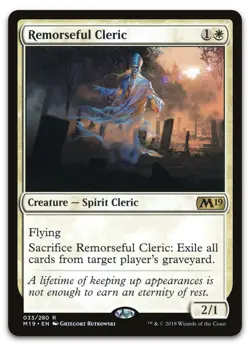 Remorseful Cleric #33 (NM) Core Set 2019 M19 Magic MTG - Image 1