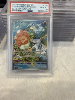 2024 Pokemon SV Surging Sparks SSP EN Castform Sunny Form #195/191 PSA 10 - Image 3