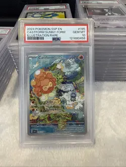 2024 Pokemon SV Surging Sparks SSP EN Castform Sunny Form #195/191 PSA 10 - Image 4
