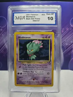 Misdreavus # 39 Black Star Promo 2001 Pokemon League Graded MGA 10 - Image 1