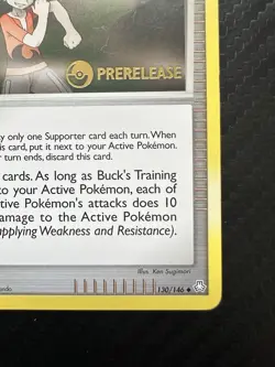 Pokemon Buck's Training 130/146 Legends Awakened Prerelease STAFF Promo LP - Image 4