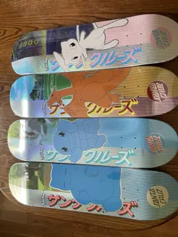 Santa Cruz X Pokemon Skate Boards Lot Of 4. Charizard, Squirtle, Snorlax, Mew - Image 1