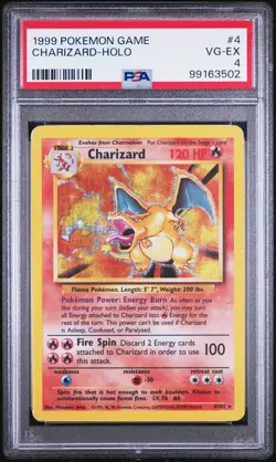 1999 Pokemon Game Charizard Holo #4 PSA 4 - Image 1