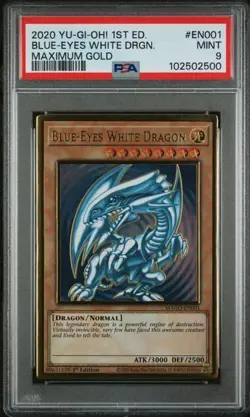 Blue-Eyes White Dragon MAGO-EN001 Maximum Gold 1st Edition Yugioh PSA 9 - Image 1