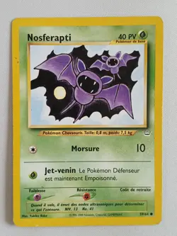 Carte pokemon FRANCAIS Nosferapti (NR 59) Neo Revelation [PLAYED] 19.07.2025C - Image 1