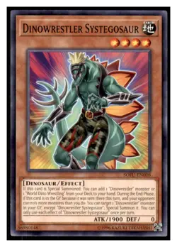 Yugioh Dinowrestler Systegosaur #SOFU-EN008 Soul Fusion LP - Image 1