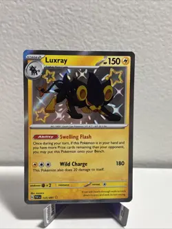 Pokemon TCG Luxray Paldean Fates Shiny Holo Rare Card 137/091 - Image 1