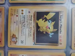 Lt. Surge's Pikachu Pokemon Card 50 HP Base Set Gym Challenge - Image 1