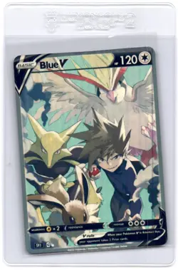 Pokemon Card PokeTeamLegends CustomMade Blue Trainer - Image 1