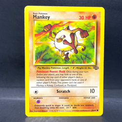 1999 POKEMON FOSSIL MANKEY 55/64 (MP) COMMON - Image 1