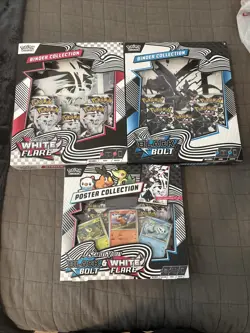 Pokemon Black Bolt White Flare Binder Collection Set + Poster Collection Bundle! - Image 1