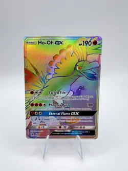 Pokemon Ho-Oh GX SM80 Rainbow Rare Sun & Moon Black Star Promo NM/M! - Image 1