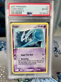 Lugia 2007 Pop Series 5 Holo - 2/17 PSA 6 EX MINT Crazy Holobleed Swirl Pokemon - Image 1