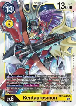 Digimon Card Game Kentaurosmon BT13-046 SR Versus Royal Knights NM Near Mint - Image 1