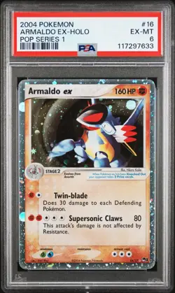 Armaldo EX 2004 Pokemon Card Holo Pop Series 1 with Holo Swirl EX-MT PSA 6 - Image 1