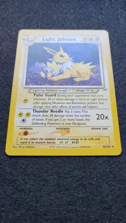 Light Jolteon 48/105 Neo Destiny Regular Pokemon Card - Image 2