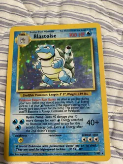 Pokemon TCG Blastoise Base Set Holo Unlimited Rare Card 2/102 MP Condition - Image 2