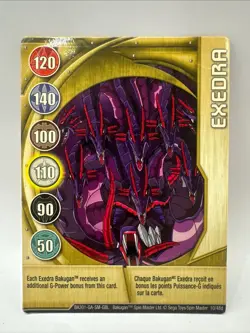 Bakugan EXEDRA Metal Gate Card GOLD BA301-GA-SM-GBL 10/48d - Image 1
